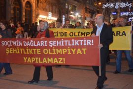 ‘Soçi’de olimpiyatlara hayır’ eylemlerinin 2. sini gerçekleştirdi